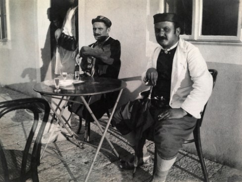 Montenegrin men in cafe