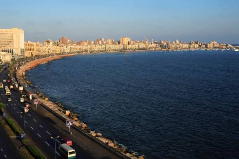 Egypte, Alexandrie, le front de mer