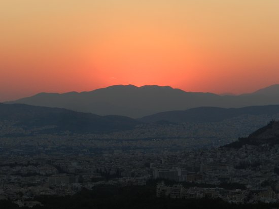 Hymettus Athens half-zoom-set-sun