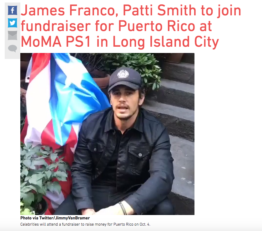 Puerto Rico fundraiser James Franco